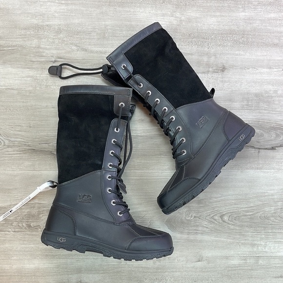 🍁UGG🍁  BUTTE II TOGGLE TALL BLACK CWR KIDS WINTER WATER PROOF TALL BOOTS - Picture 5 of 16